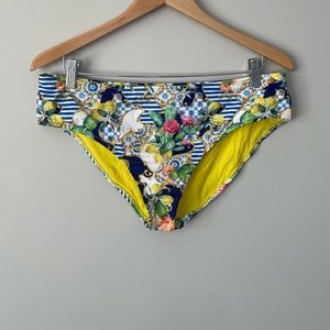 Positano made in Italy lemon cactus floral colorful bikini bottoms